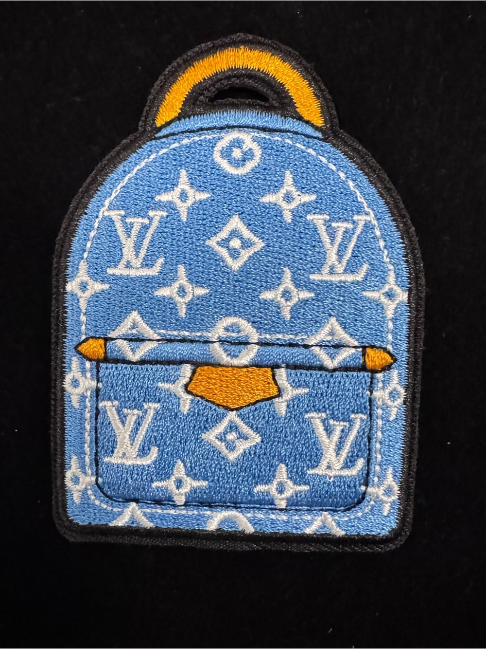 Louis Vuitton Blue and Gold Embroidered Backpack Patch